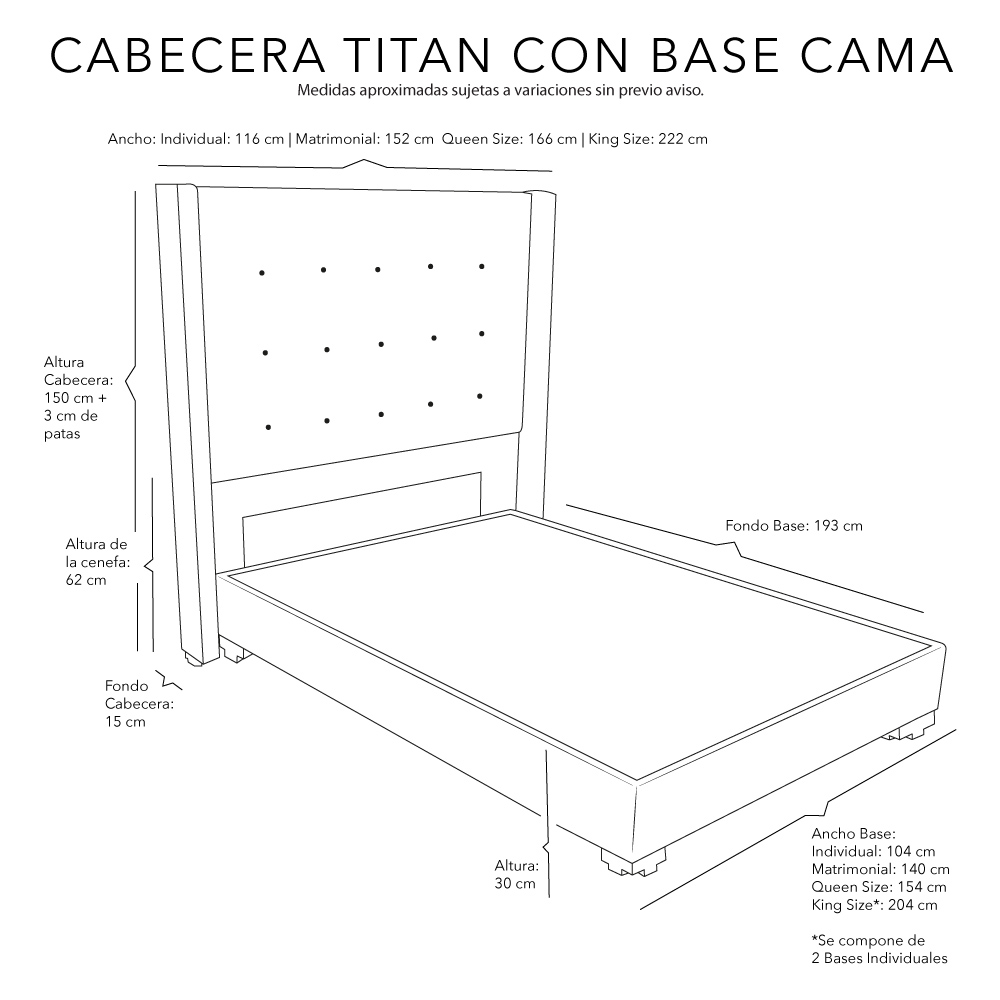 Foto 4 pulgar | Cabecera Dicasa Titan Gris King Size + Base Cama + Almohada 2pack + Protector Cloud + Sabanas Softy