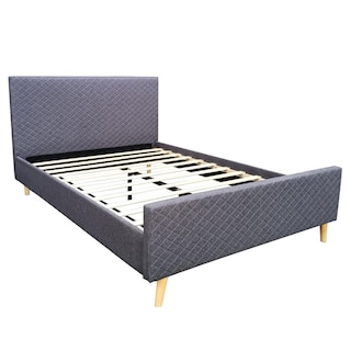 Foto 1 | Base Cama Box Matrimonial Metal Madera + Cabecera Tapizada