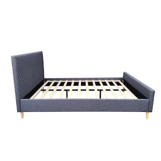 Foto 3 | Base Cama Box Matrimonial Metal Madera + Cabecera Tapizada