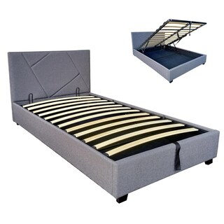 Foto 1 | Base Cama Box Abatible Individual De Metal Madera Con Tapiz