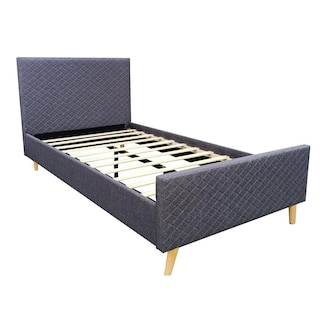 Foto 1 | Base Cama Box Individual De Metal Madera + Cabecera Tapizada