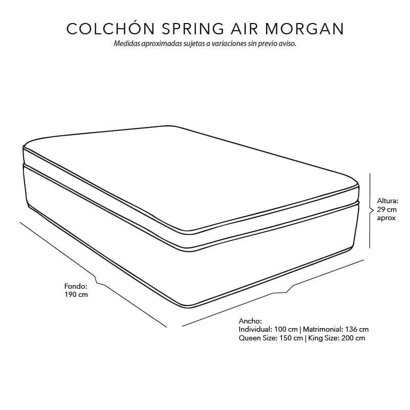 Foto 6 pulgar | Cabecera Dicasa Capri Morado Matrimonial + Base Cama + Colchon Spring Air Morgan