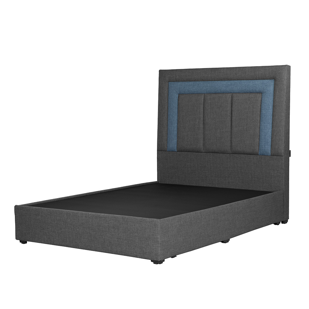 Foto 3 pulgar | Cabecera Dicasa Bora Gris Oscuro Matrimonial + Base Cama + Colchon Spring Air Marte