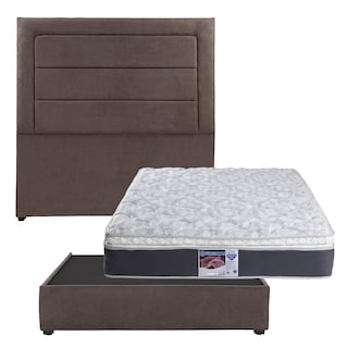 Foto 1 | Cabecera Dicasa Blend Chocolate Matrimonial + Base Cama + Colchon Spring Air Marte
