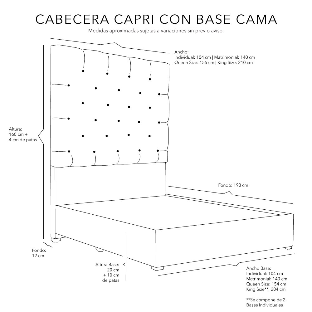 Foto 4 pulgar | Cabecera Dicasa Capri Gris  Matrimonial + Base Cama + Colchon Spring Air Premier