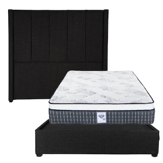 Foto 1 | Cabecera Dicasa Nizza Negro Matrimonial + Base Cama + Colchon Spring Air Cardona