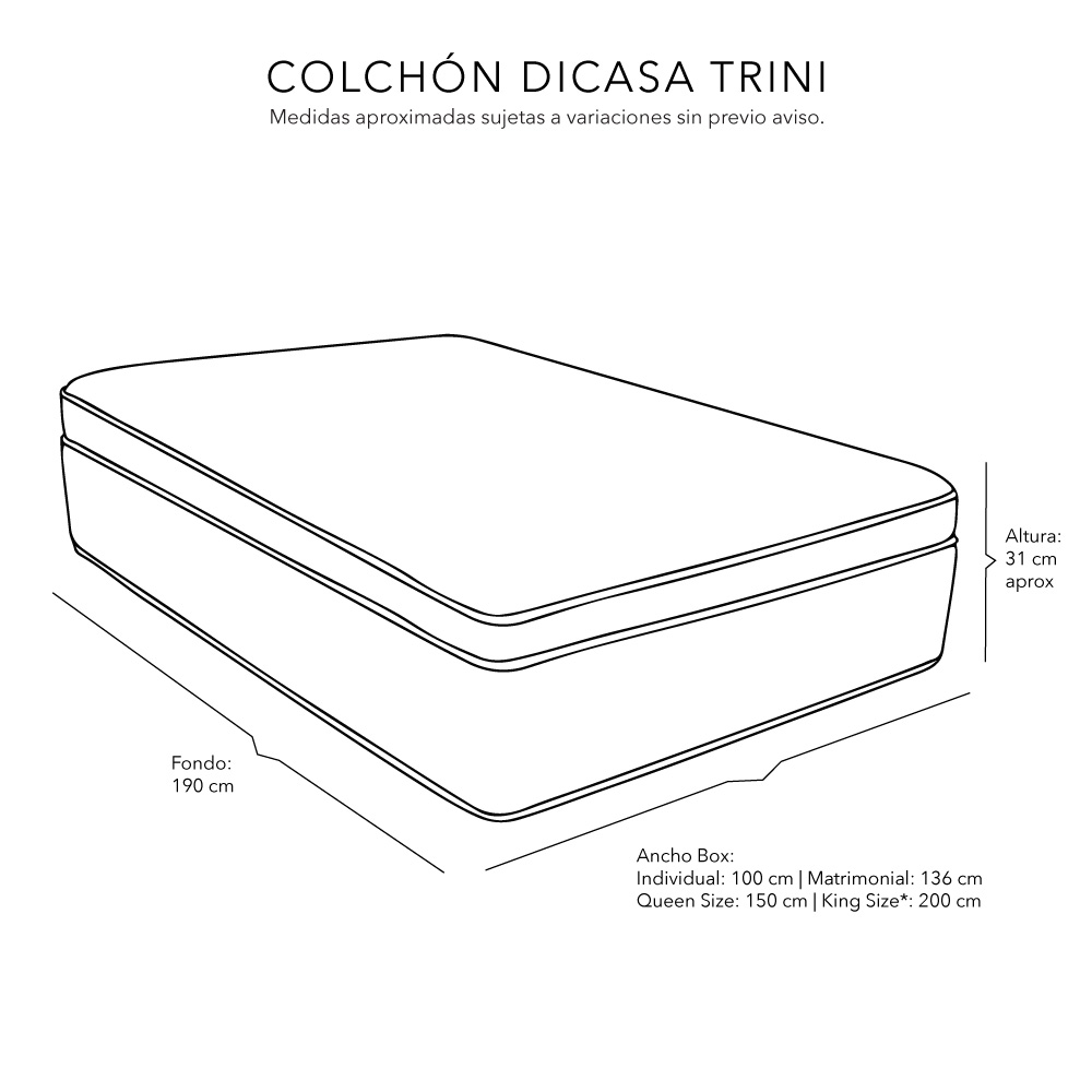 Foto 5 | Cabecera Dicasa Kami Gris Queen Size + Base Cama + Colchon Restonic Trini