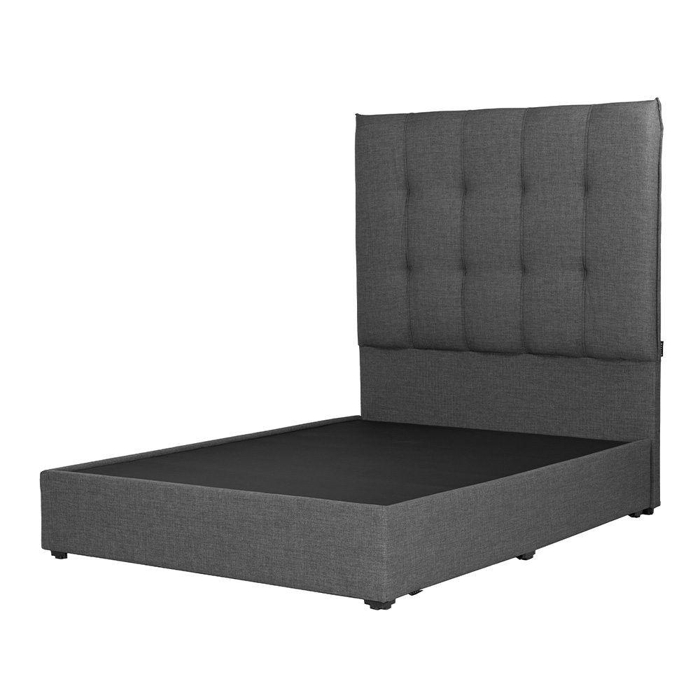 Foto 2 | Cabecera Dicasa Kenzo Gris Oscuro Matrimonial + Base Cama + Colchon Spring Air Monaco