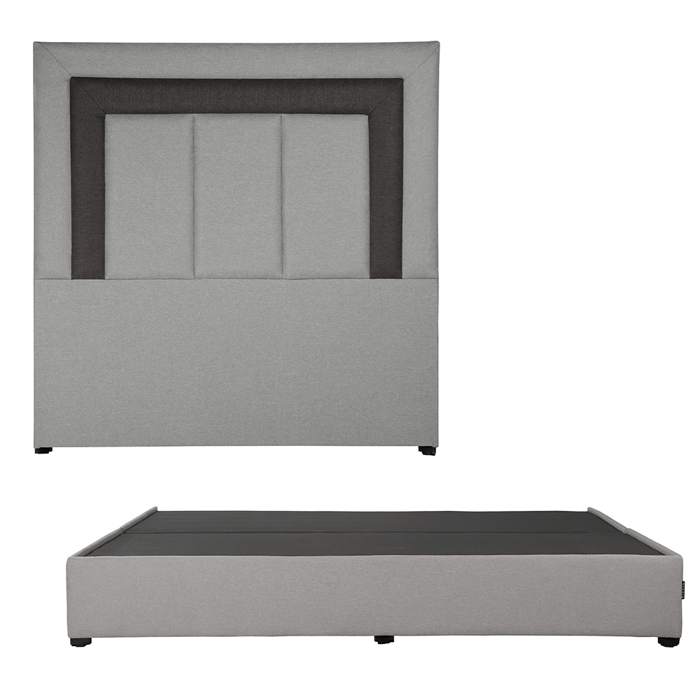Foto 1 | Cabecera Dicasa Bora Gris Franja Negro King Size + Base Cama