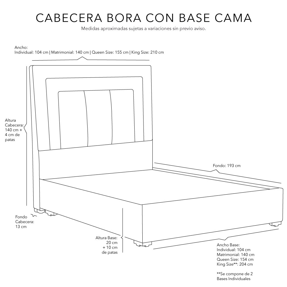 Foto 5 pulgar | Cabecera Dicasa Bora Gris Franja Negro King Size + Base Cama