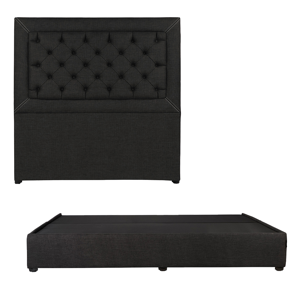 Cabecera Dicasa Mary Negro King Size + Base Cama
