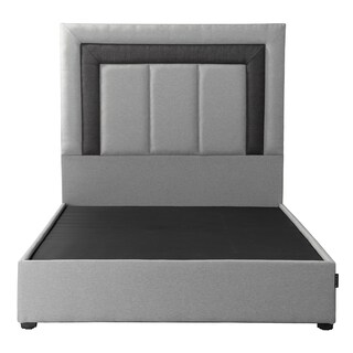 Foto 2 | Cabecera Dicasa Bora Gris Franja Negro Individual + Base Cama