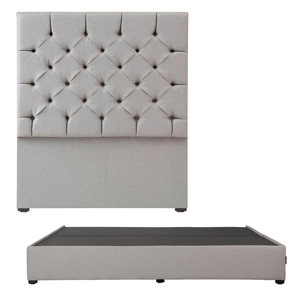 Cabecera Dicasa Capri Gris King Size + Base Cama