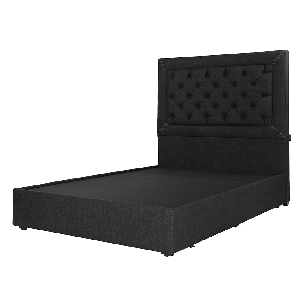 Cabecera Dicasa Mary Negro Matrimonial + Base Cama