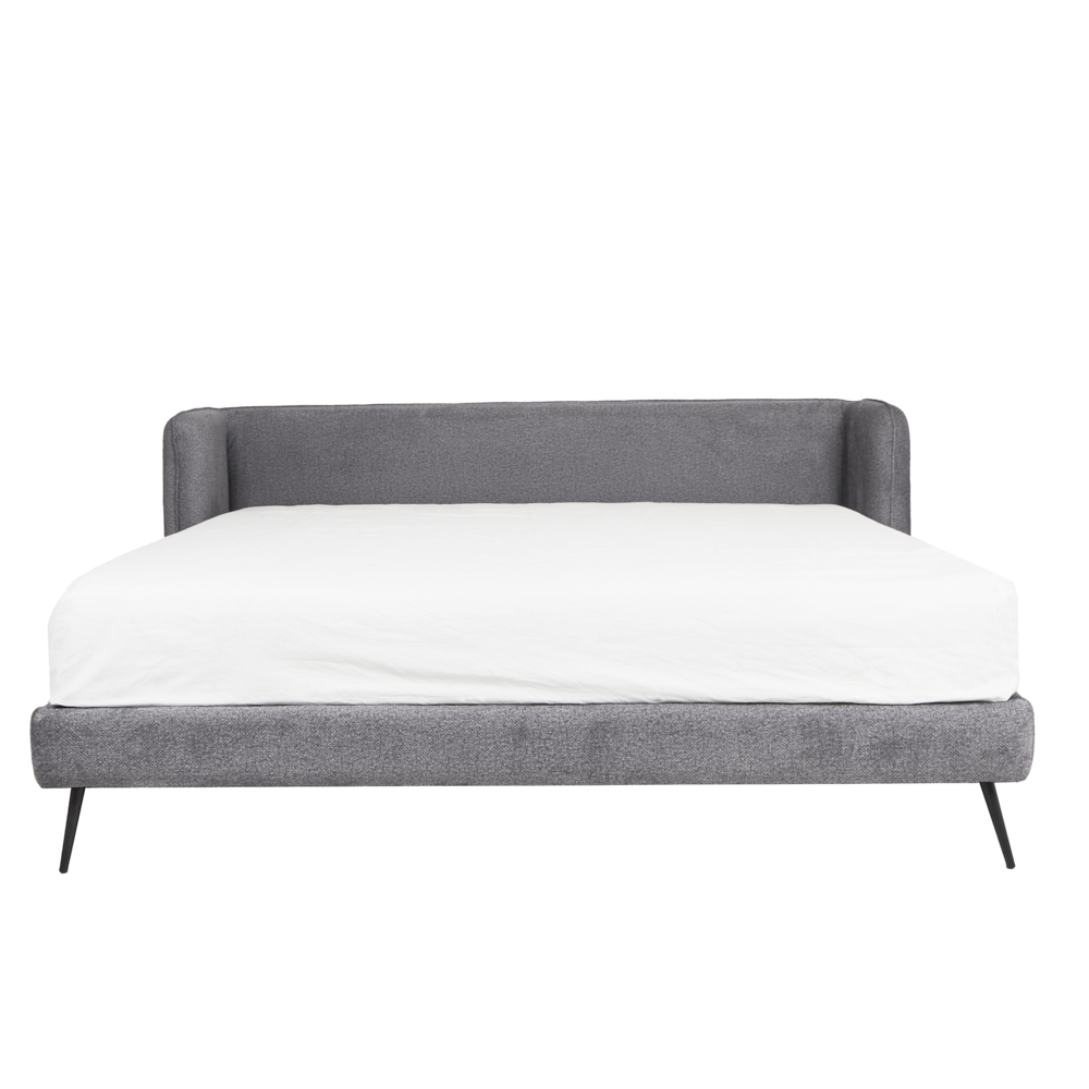 Foto 3 pulgar | Cama King Size Con Cabecera Y Base Gris En Tela Premium. Rellena De Hule Espuma Y Estructura De Madera Maciza