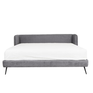 Foto 2 | Cama King Size Con Cabecera Y Base Gris En Tela Premium. Rellena De Hule Espuma Y Estructura De Madera Maciza