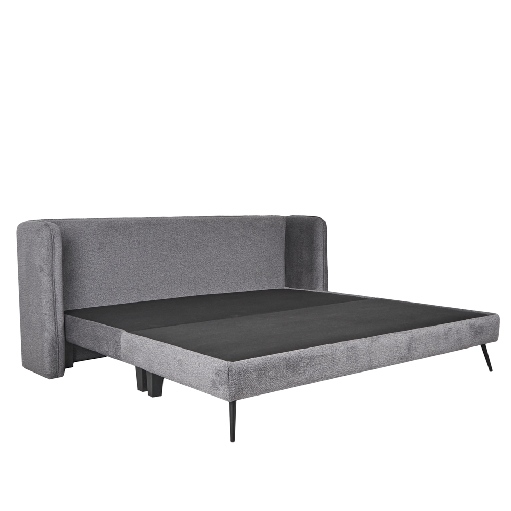 Foto 4 pulgar | Cama King Size Con Cabecera Y Base Gris En Tela Premium. Rellena De Hule Espuma Y Estructura De Madera Maciza
