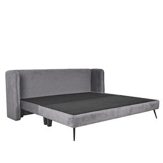 Foto 3 | Cama King Size Con Cabecera Y Base Gris En Tela Premium. Rellena De Hule Espuma Y Estructura De Madera Maciza