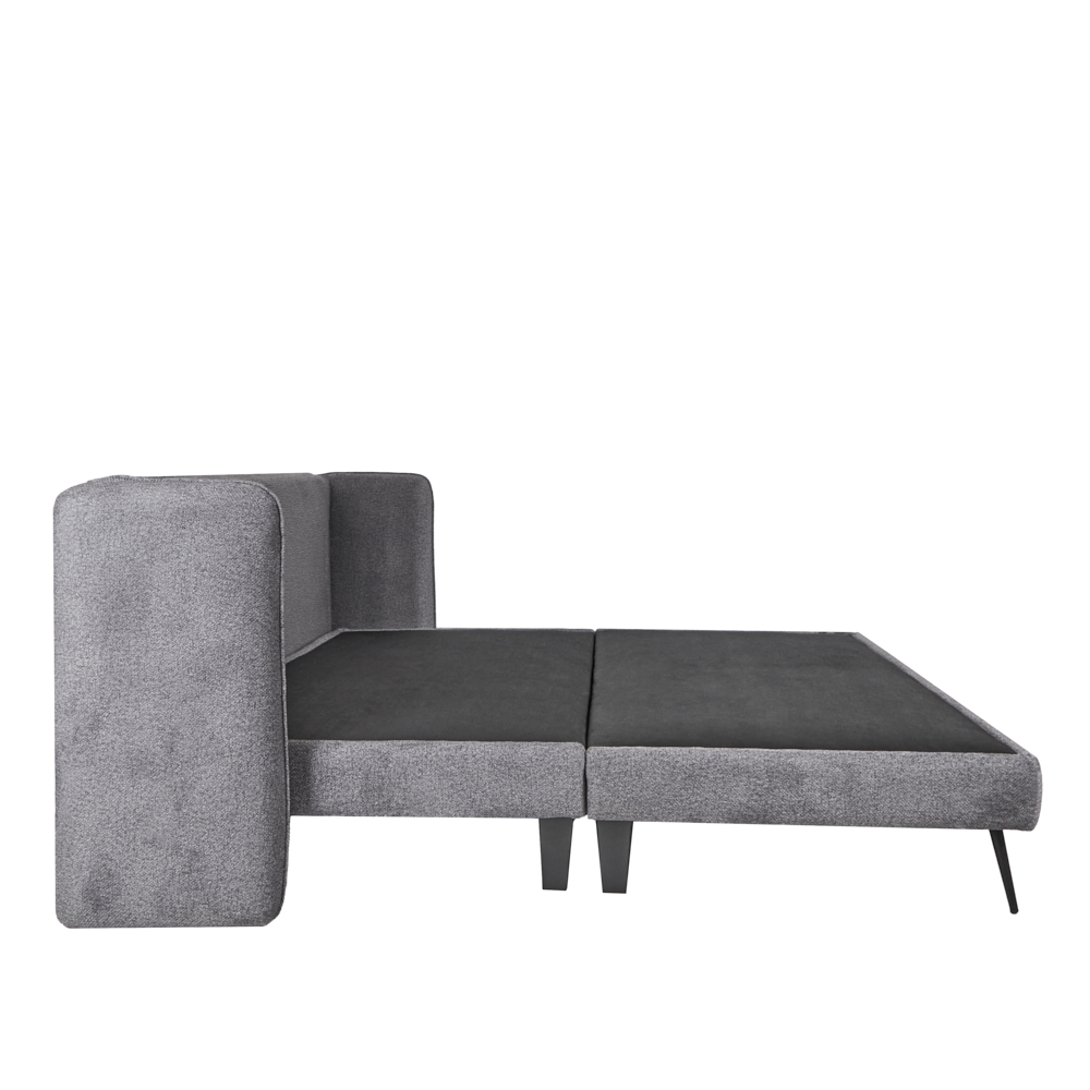 Foto 5 pulgar | Cama King Size Con Cabecera Y Base Gris En Tela Premium. Rellena De Hule Espuma Y Estructura De Madera Maciza