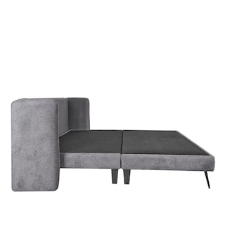 Foto 4 | Cama King Size Con Cabecera Y Base Gris En Tela Premium. Rellena De Hule Espuma Y Estructura De Madera Maciza