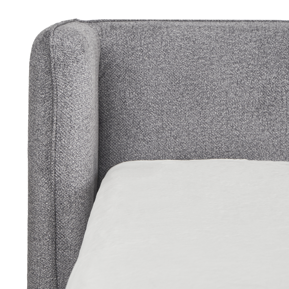 Foto 6 pulgar | Cama King Size Con Cabecera Y Base Gris En Tela Premium. Rellena De Hule Espuma Y Estructura De Madera Maciza