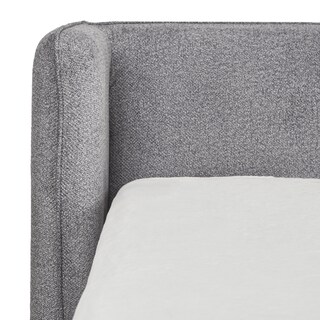 Foto 5 | Cama King Size Con Cabecera Y Base Gris En Tela Premium. Rellena De Hule Espuma Y Estructura De Madera Maciza