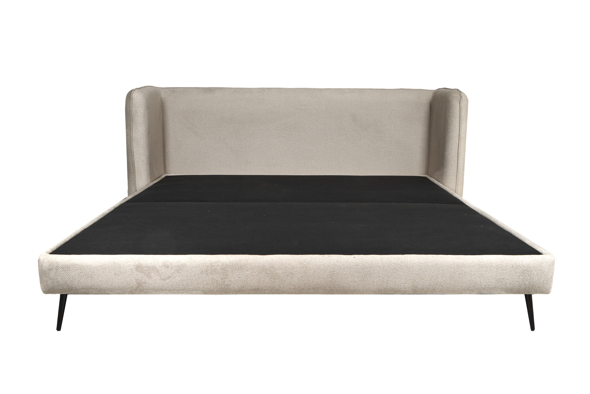 Foto 2 pulgar | Cama Matrimonial Con Cabecera Y Base Beige En Tela Premium. Rellena De Hule Espuma Y Estructura De Madera Maciza