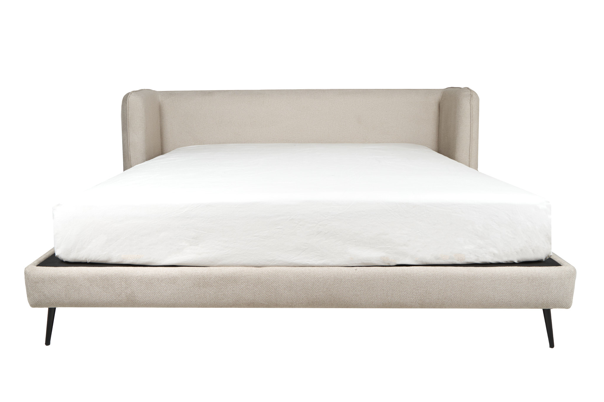 Foto 3 pulgar | Cama Matrimonial Con Cabecera Y Base Beige En Tela Premium. Rellena De Hule Espuma Y Estructura De Madera Maciza