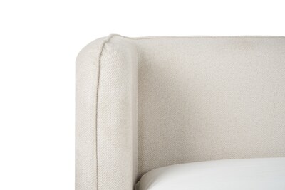 Foto 8 | Cama Matrimonial Con Cabecera Y Base Beige En Tela Premium. Rellena De Hule Espuma Y Estructura De Madera Maciza