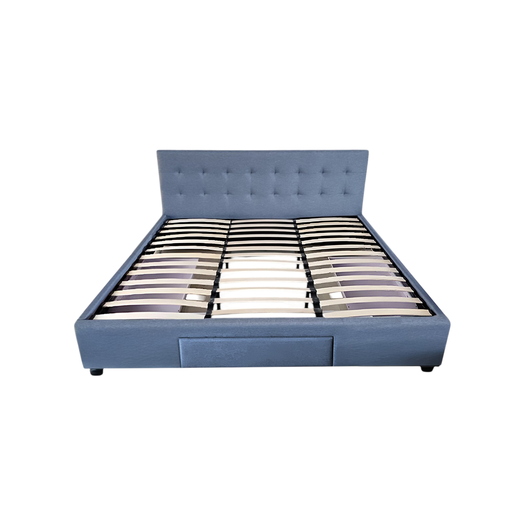 Cama Ilios Innova King con Cabecera Acolchada en Lino