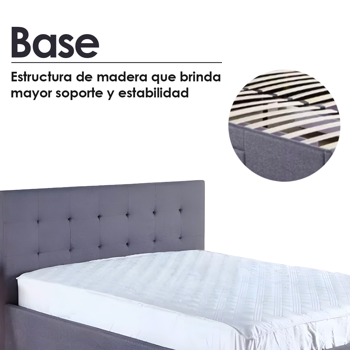 Foto 7 pulgar | Cama Ilios Innova King con Cabecera Acolchada en Lino