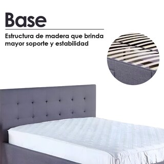 Foto 6 | Cama Ilios Innova King con Cabecera Acolchada en Lino