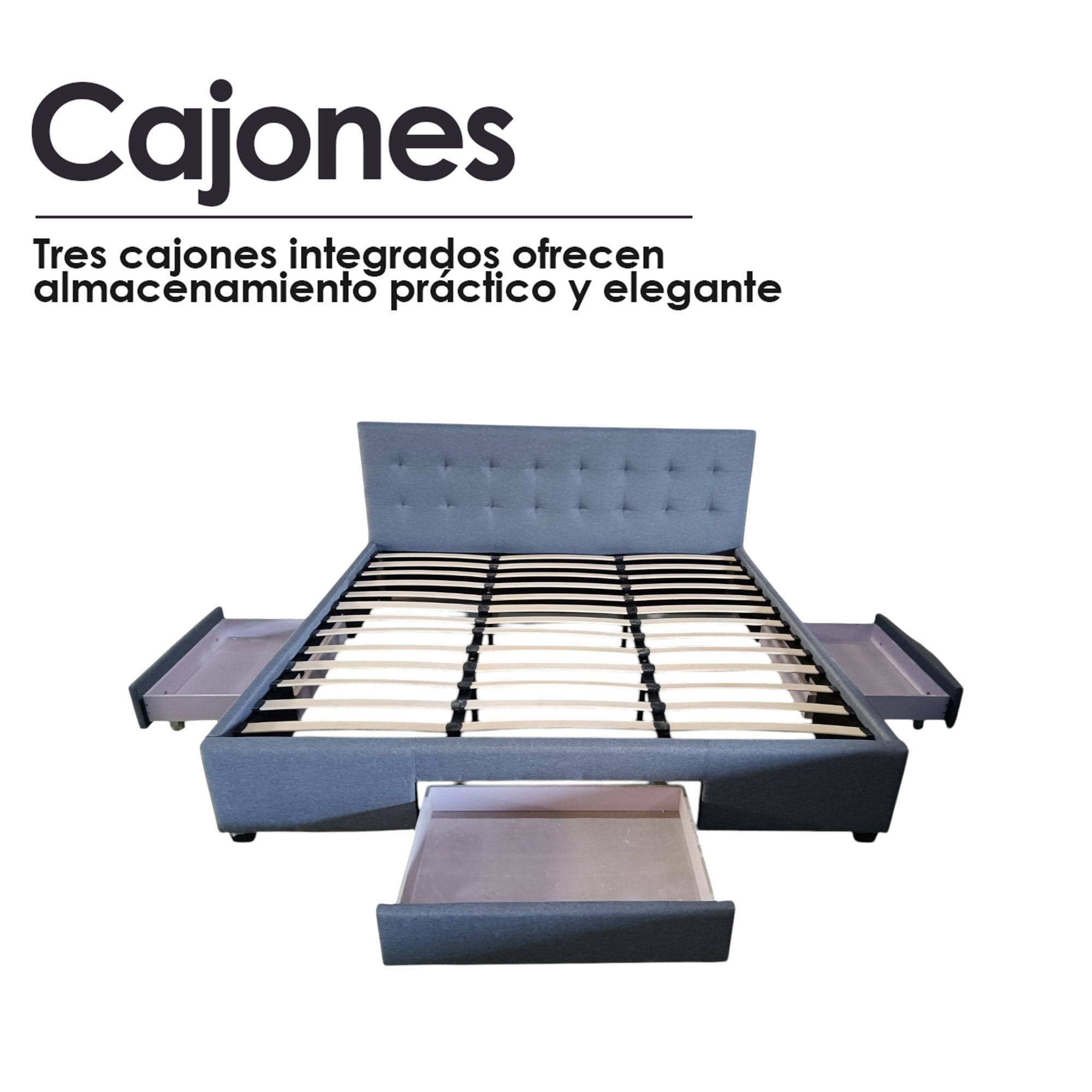 Foto 9 pulgar | Cama Ilios Innova King con Cabecera Acolchada en Lino