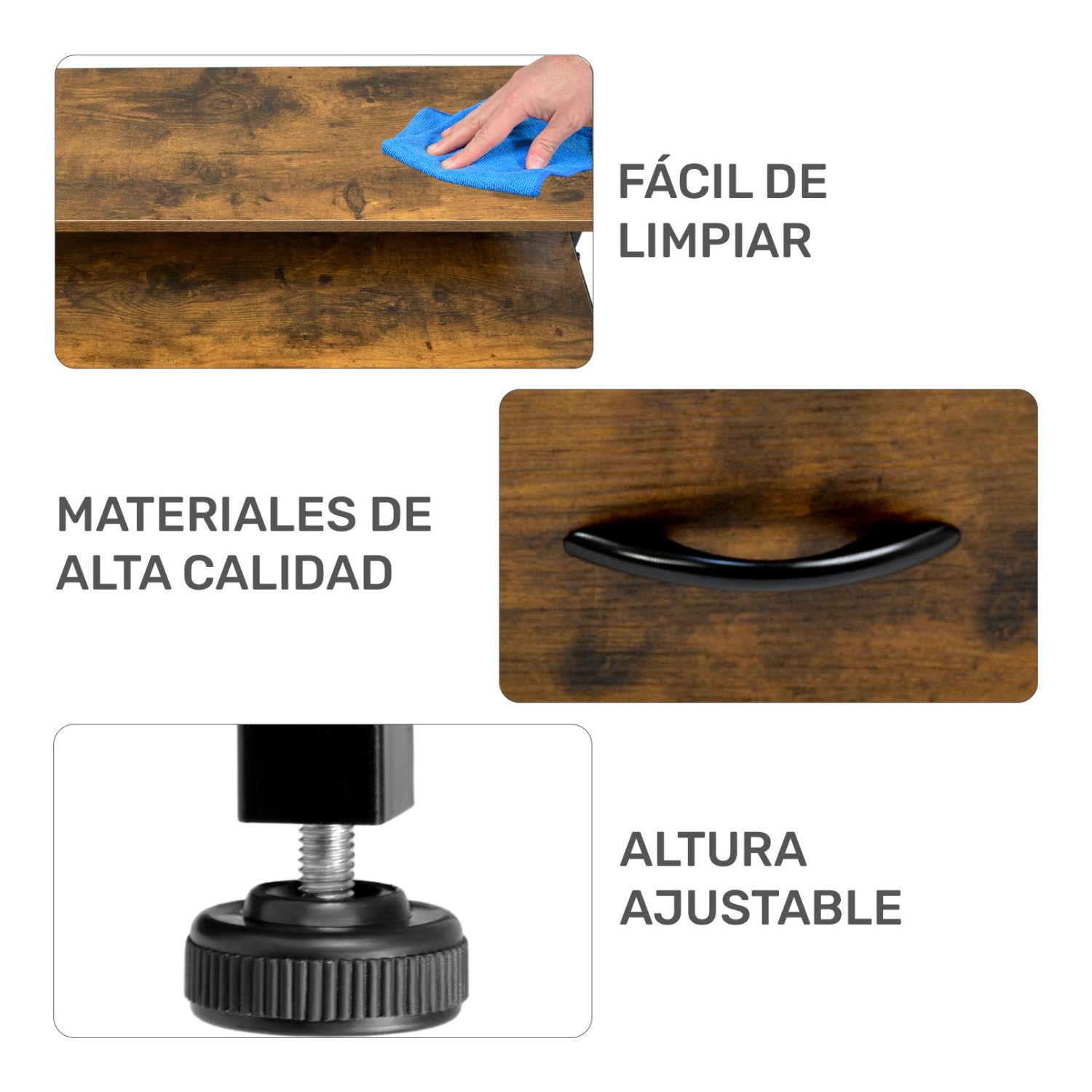 Foto 4 pulgar | Base Cama Queen Recámara + Cómoda 5 Cajones Country Moderno Houzer Rack & Pack