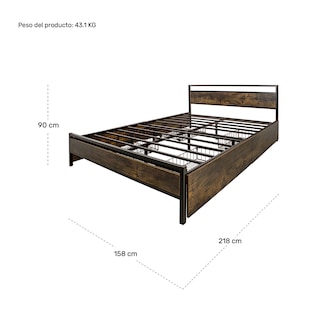 Foto 8 | Base Cama Queen Recámara + Cómoda 5 Cajones Country Moderno Houzer Rack & Pack