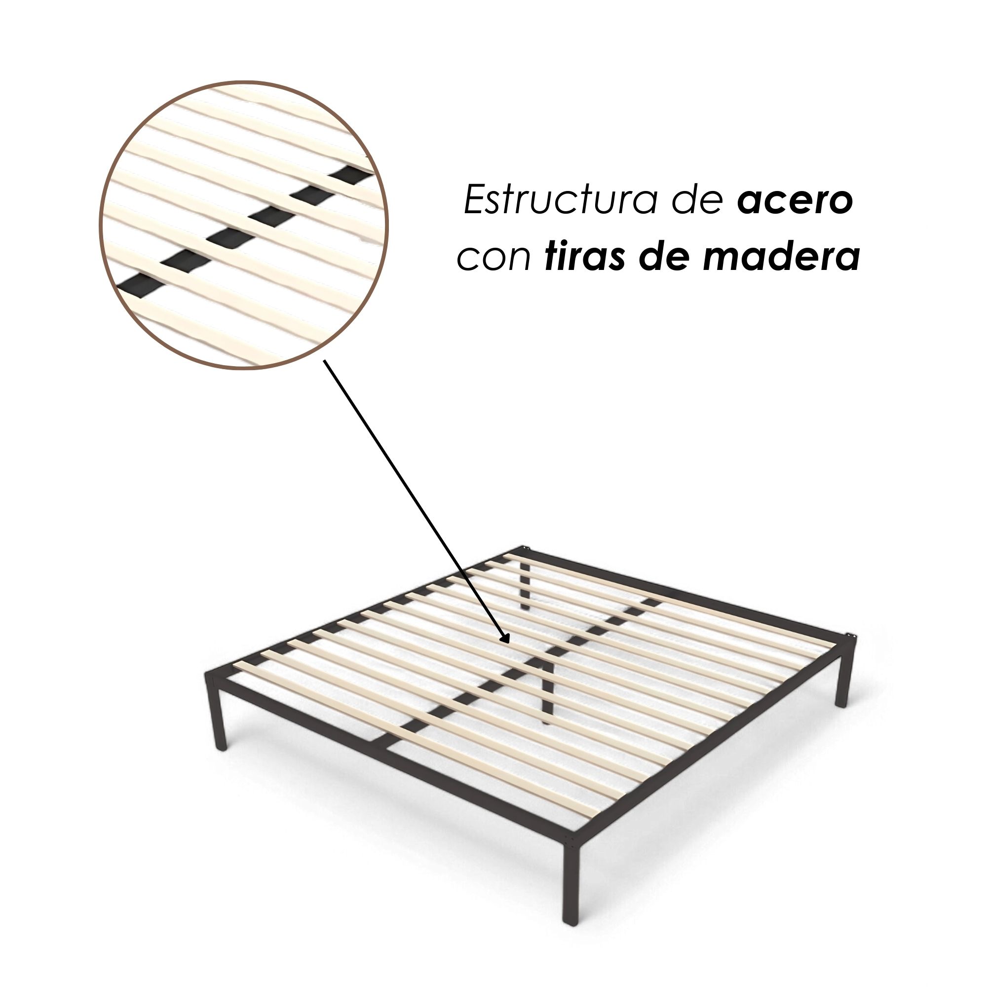 Foto 7 pulgar | Ilios Innova | Base Cama King: Estructura De Acero, Diseño Minimalista