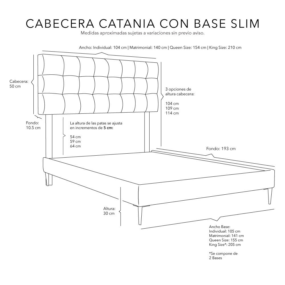 Foto 7 pulgar | Cabecera  Dicasa Catania Color Café Matrimonial + Base Cama Slim  Dicasa Color Café Matrimonial