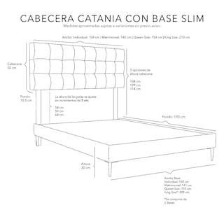 Foto 6 | Cabecera Dicasa Catania Color Café Matrimonial + Base Cama Slim Dicasa Color Café Matrimonial
