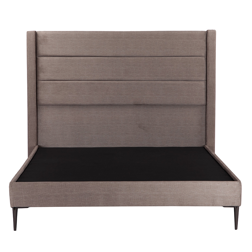 Cabecera Dicasa Lugo Color Gris Oscuro Matrimonial + Base Cama Slim Dicasa Color Gris Oscuro Matrimonial