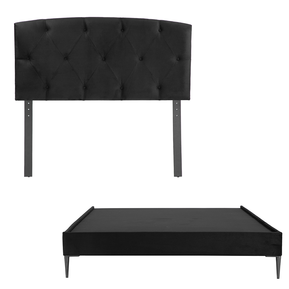 Foto 2 | Cabecera Dicasa Sigma Color Negro Queen Size + Base Cama Slim Dicasa Color Negro Queen Size