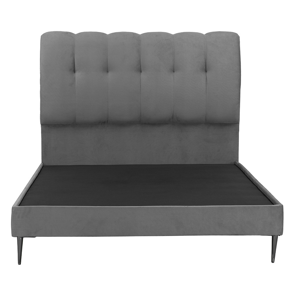Cabecera Dicasa Nube Color Gris Matrimonial + Base Cama Slim Dicasa Color Gris Matrimonial