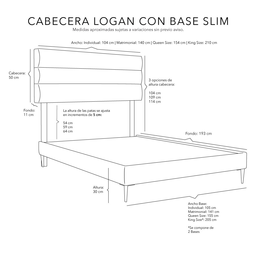 Foto 7 pulgar | Cabecera Dicasa Logan Color Café Matrimonial + Base Cama Slim Dicasa Color Café Matrimonial