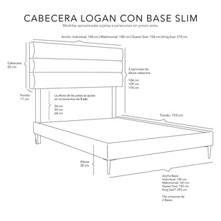 Foto 6 | Cabecera Dicasa Logan Color Café Matrimonial + Base Cama Slim Dicasa Color Café Matrimonial