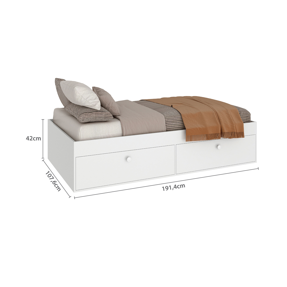 Foto 6 pulgar | Cama Individual Skal 4 Puertas Color Blanco