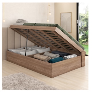 Foto 2 | Cama Matrimonial Abatible Skal Tipo Baúl Café