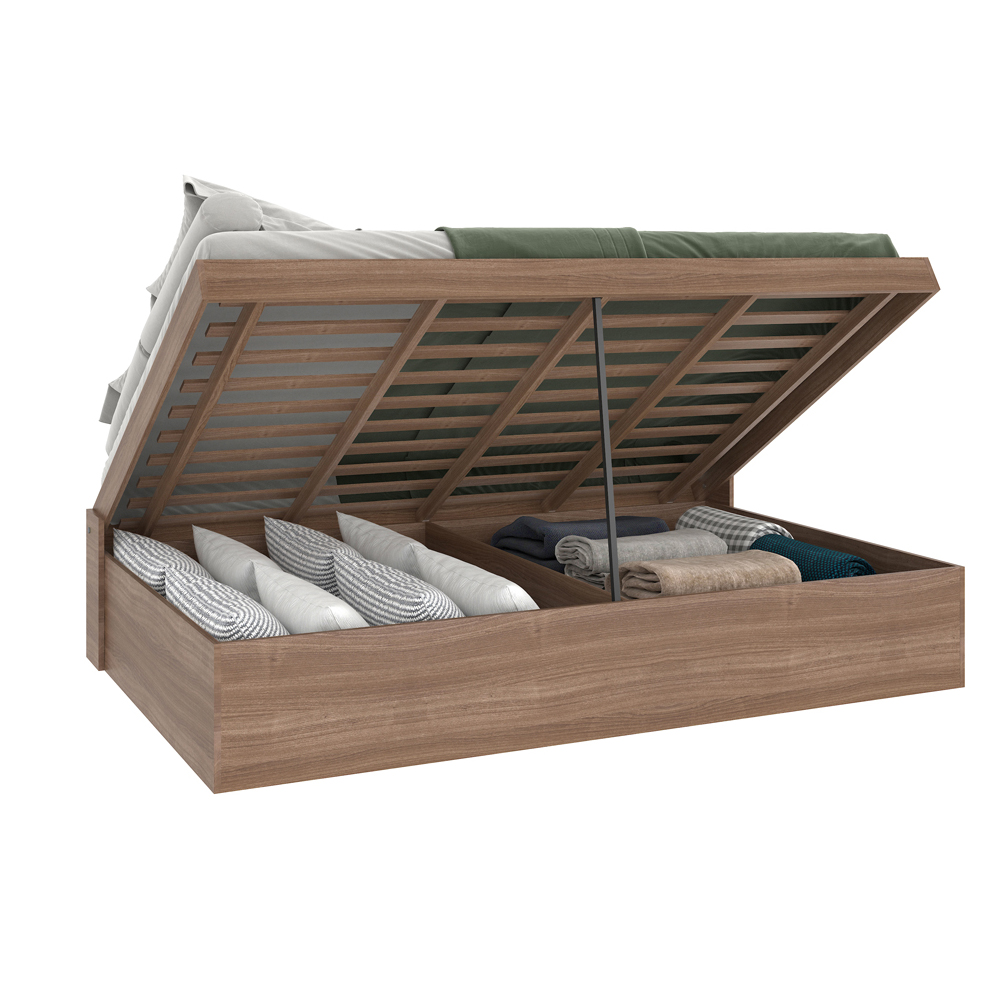 Foto 5 | Cama Matrimonial Abatible Skal Tipo Baúl Café