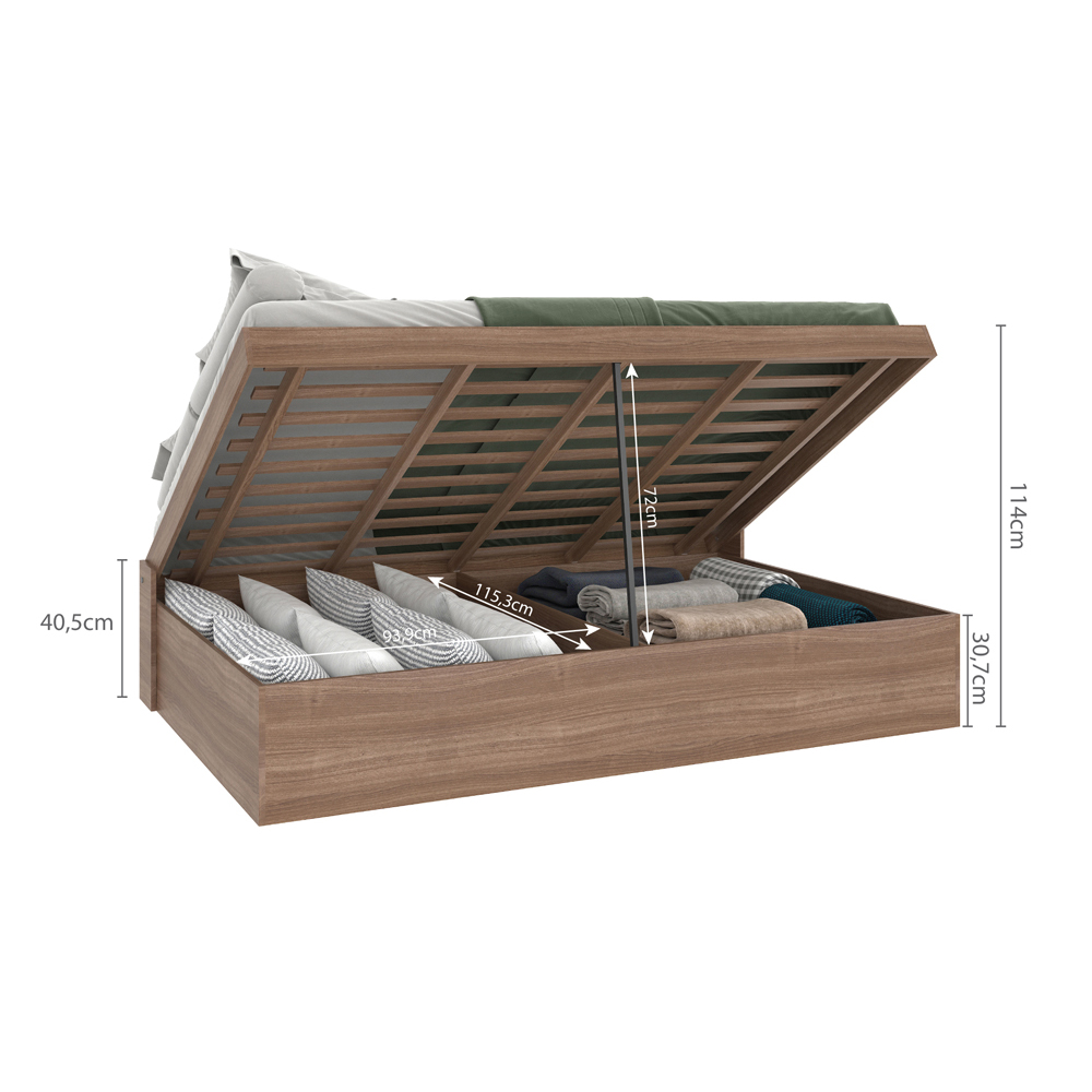 Foto 7 | Cama Matrimonial Abatible Skal Tipo Baúl Café