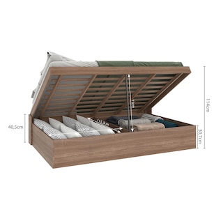 Foto 7 | Cama Matrimonial Abatible Skal Tipo Baúl Café