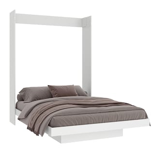 Foto 1 | Cama Matrimonial Skal Abatible Con Estantes Blanco