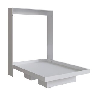 Foto 3 | Cama Matrimonial Skal Abatible Con Estantes Blanco